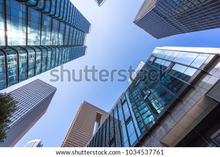 up view of modern office building