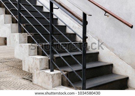 Modern design of handrail and staircase