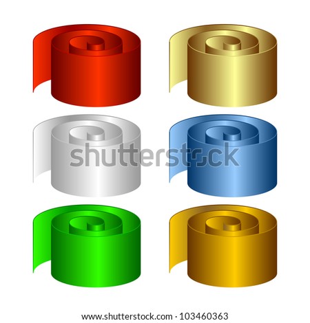 Set of multicolored rolls. The isolated objects on a white background.