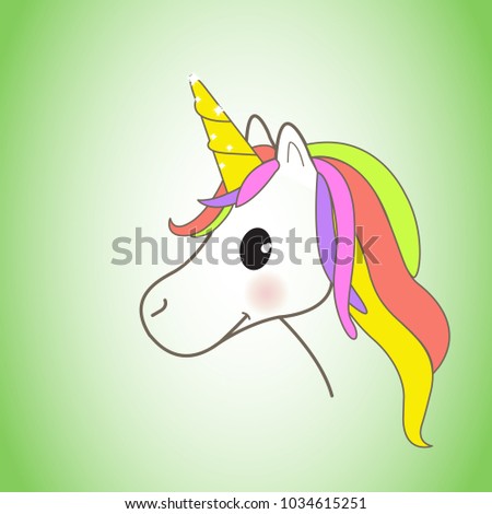 Unicorn isolated on background. For web site,poster,placard and wallpaper. Cute unicorn for mobile phone decoration,app,print material and greeting card.Creative art concept,vector illustration eps 10