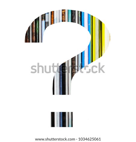 Question Mark, colors book background, isolated on white