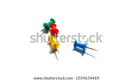 Push pin isolated on white background