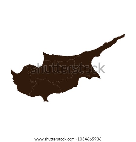 High detailed - black map of Cyprus on white background. Vector illustration eps 10.
