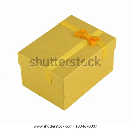 Yellow gift box isolated