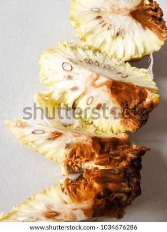 fetal sectional Maclura pomifera, exotic fruit