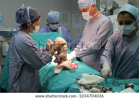 A view from the operation room  during a birth