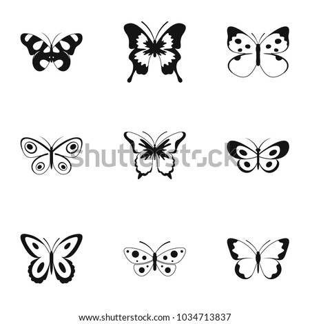 Bat icons set. Simple set of 9 bat vector icons for web isolated on white background