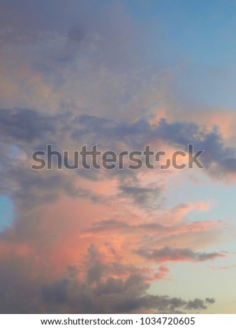 Sunset sky over the desert in the Western Kazakhstan in May