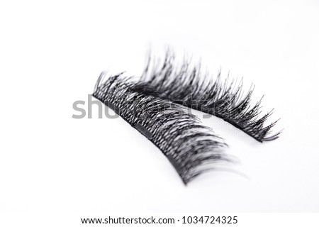 magnetic eyelashes on white background Royalty-Free Stock Photo #1034724325