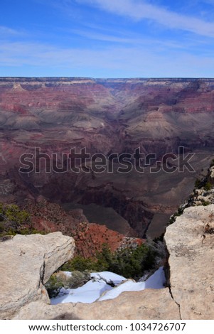 dramatic viewpoint over the immense south rim of the grand canyon, arizona, from the yavapai trail Royalty-Free Stock Photo #1034726707