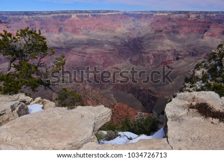 panoramic viewpoint over the immense south rim of the grand canyon, arizona, from the yavapai trail Royalty-Free Stock Photo #1034726713