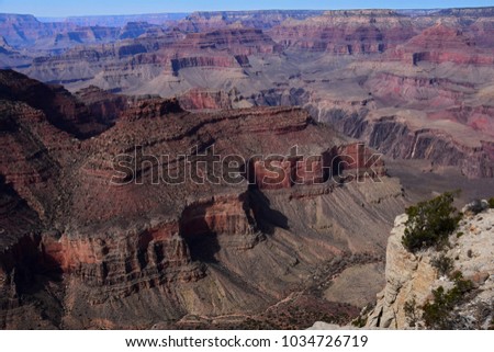 dramatic viewpoint over the immense south rim of the grand canyon, arizona, from the yavapai trail Royalty-Free Stock Photo #1034726719