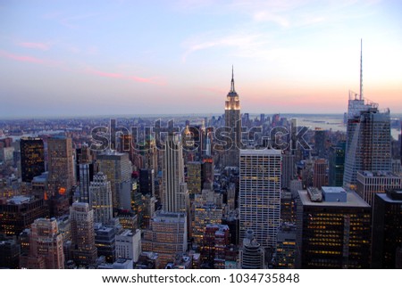 The New York City. Skyline at afternoon