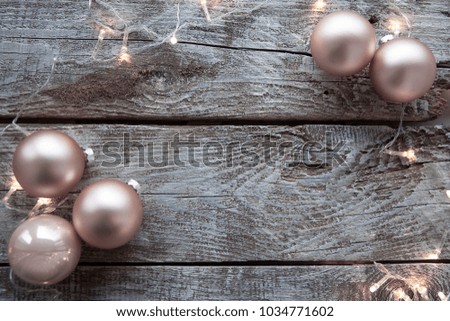 Christmas decorations on a wooden table