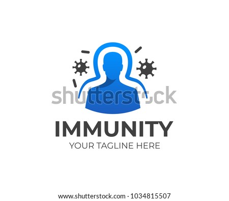 Immunity system logo template. Human immune system vector design. Virus and bacteria illustration Royalty-Free Stock Photo #1034815507