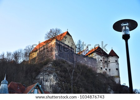 Hellenstein Castle at a sunny Winter Day, Heidenheim/Brenz, Germany, Europe