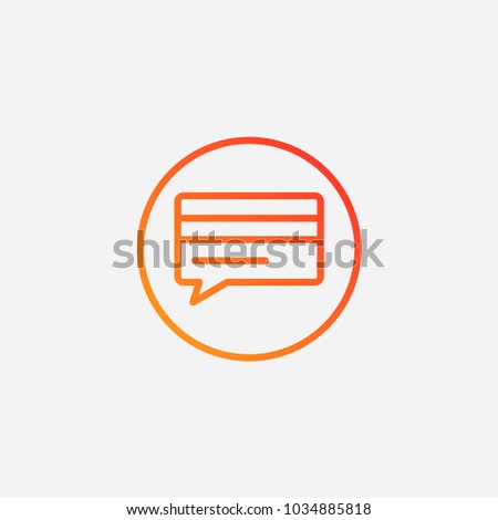 Outline credit card chat icon.gradient illustration isolated vector sign symbol