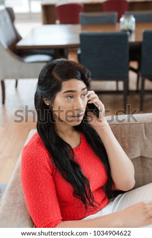 African American girl on phone