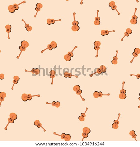 Seamless pattern from an image of guitar at the light background