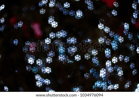 texture "snow" , bokeh  white and blue on a dark background