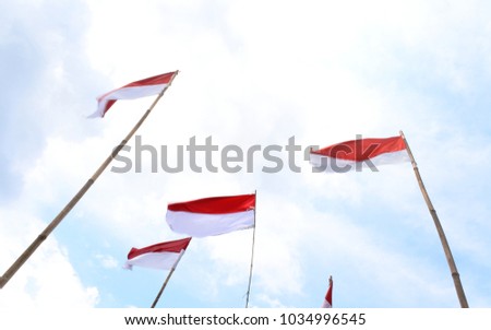 Indonesian flags flutter