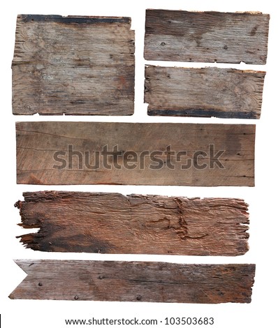 Old plank of wood isolated on white background (Save Paths For design work)