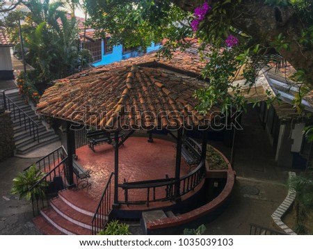 Beautiful pavilion made of tejas in Costa Ricas El Pueblo