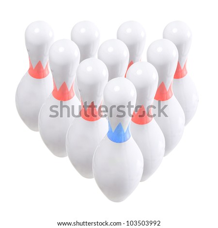 bowling skittle. A number of pins, the pyramid