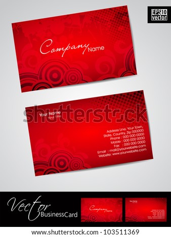 Abstract professional and designer business card template or visiting card set in red color. EPS 10. Vector illustration.