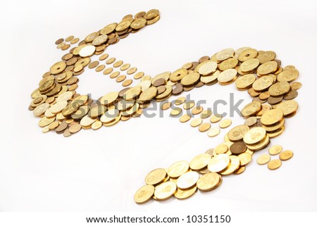 gold coins in shape of dollar sign