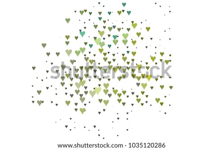 Light Blue, Yellow vector abstract lovely pattern with Hearts on white background. Happy Valentine's Day Greeting Card with small hearts. Stock template for your romantic ad, leaflet, banner.