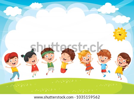 Happy Children Playing Outside