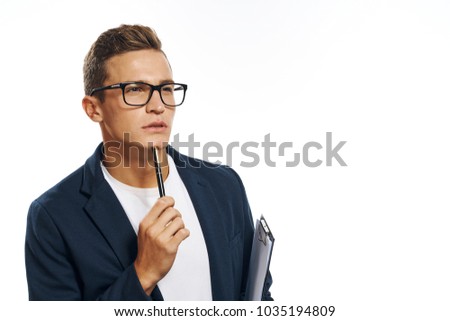  business man with documents                              