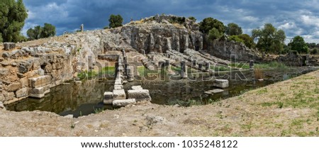 Oiniades ancient shipyard in Greece.  Royalty-Free Stock Photo #1035248122