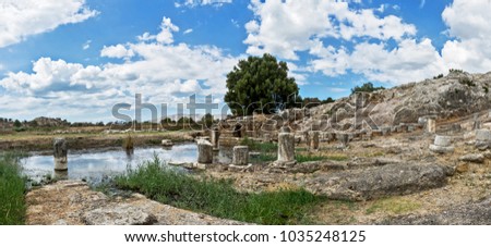 Oiniades ancient shipyard in Greece.  Royalty-Free Stock Photo #1035248125