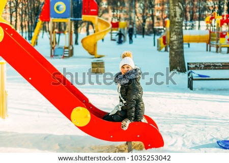 Children play in the winter Playground