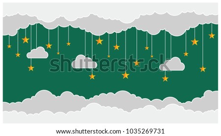 Background with star and cloud concept. Vector illustration.