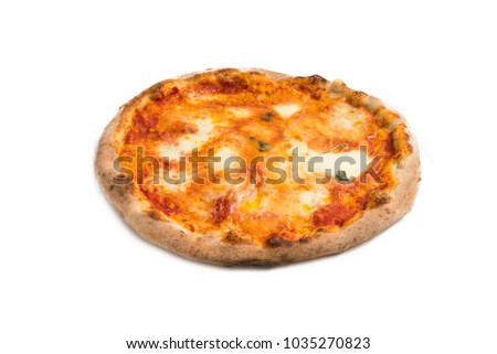 Margherita Pizza isolated on white background 