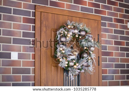 christmas wreath on the house door