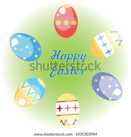 Postcard, Easter Banner, Vector Illustration of Easter Eggs