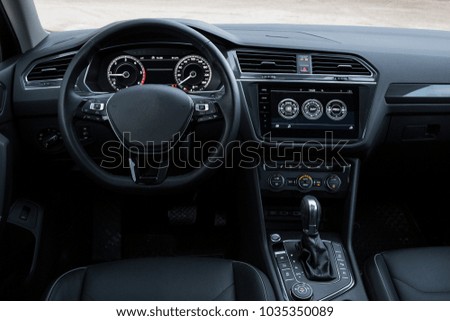 Car dashboard of modern сrossover Royalty-Free Stock Photo #1035350089