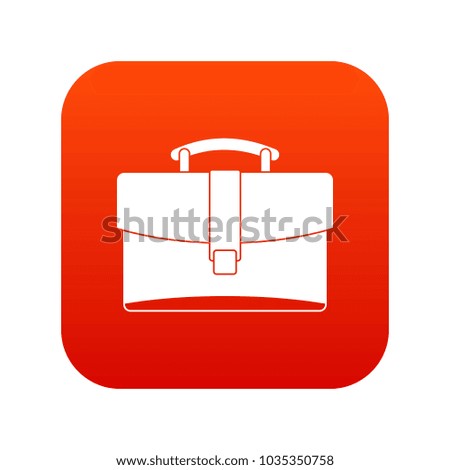 Leather briefcase icon digital red for any design isolated on white vector illustration