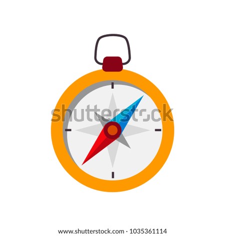 Colorful compass icon isolated on white. Travel icon. Vacation icon. Vector illustration.