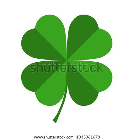 Clover symbol with four petals. Clover sign isolated on white background. Vector illustration
