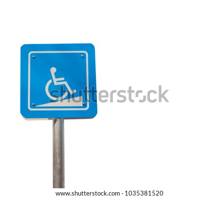 Disabled person sign isolated from white background.