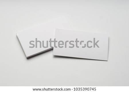 Blank business cards on white background, good for texte & logo
