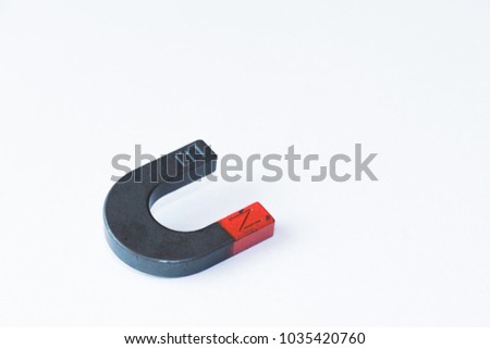 U shape steel magnet isolated on white background
