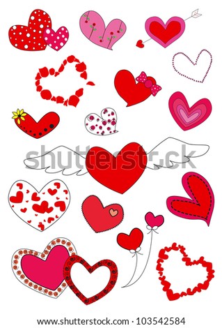 Vector hearts design on white background