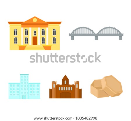 Museum, bridge, castle, hospital.Building set collection icons in cartoon style vector symbol stock illustration web.