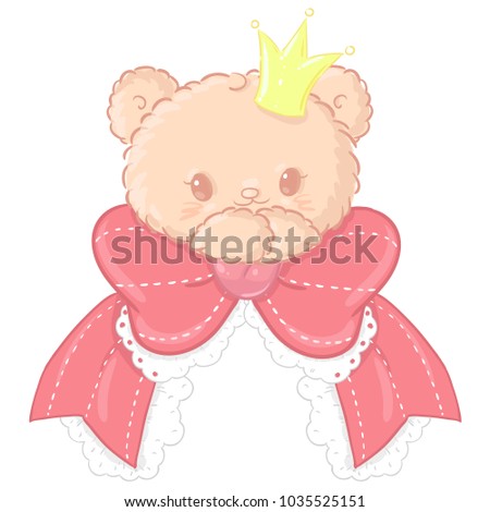 Cute teddy bear. Greeting card.